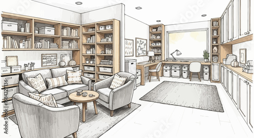 Harmonious living and working space in a cozy and inviting atmosphere