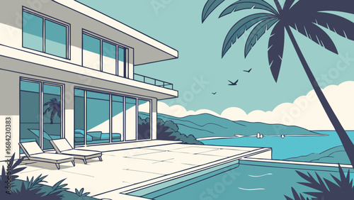 Modern Coastal Home with Infinity Pool and Ocean View.