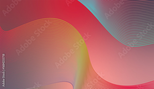 Abstract Flowing Gradient Wave Lines Vector Background, Modern Futuristic Fluid Design, Colorful Motion, Vibrant Energy, Dynamic Curves, Smooth Digital Pattern, Elegant Wallpaper, Contemporary