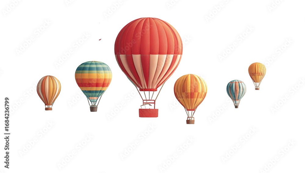 Obraz premium Colorful hot air balloons against a dark background