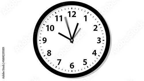 Office Scene with Clock Cartoon Style Illustration.