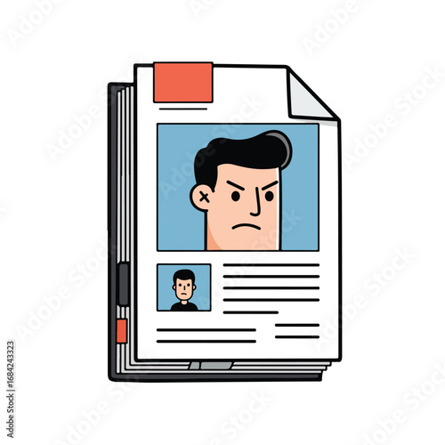 Open document with a profile picture and text