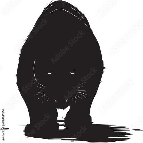 Mysterious Black Panther Silhouette Vector Illustration Bold and Graphic Design for Digital and Print Media Projects