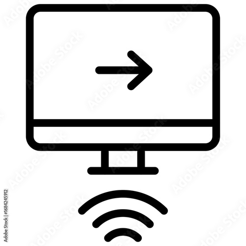 Remote Access Line Icon of Multi Device Workflow Icon Set
