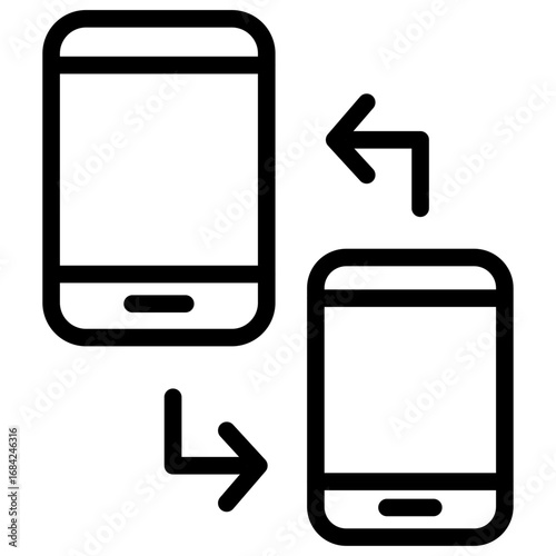 Device Handoff Line Icon of Multi Device Workflow Icon Set