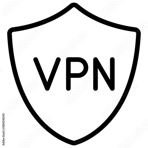 VPN Shield Protection Line Icon of Personal VPN Tools Icon Set