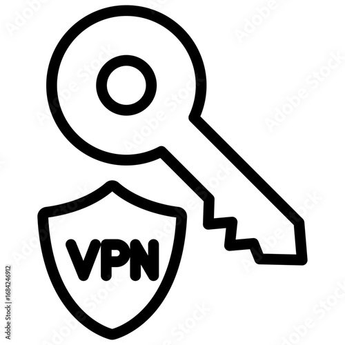 VPN Authentication Key Line Icon of Personal VPN Tools Icon Set