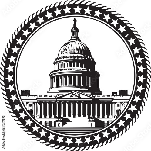 The iconic dome of the United States Capitol Building in Washington, DC, a monument to American government and architecture