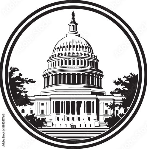The iconic United States Capitol building, a symbol of American government, stands proudly with its grand dome in Washington, DC