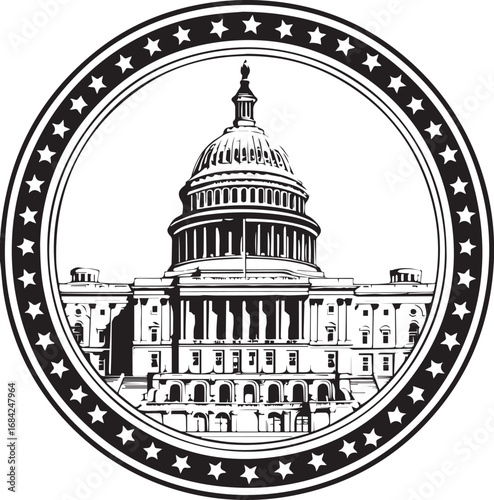 The US Capitol Building in Washington, DC, with its iconic dome, is a monument to American government and politics