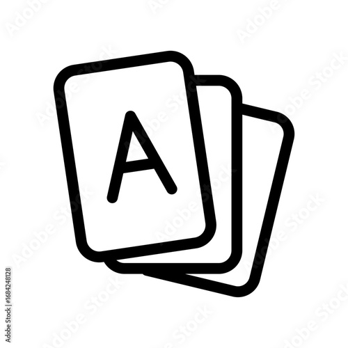 Word Card Game Line Icon of Icebreaker Games Icon Set