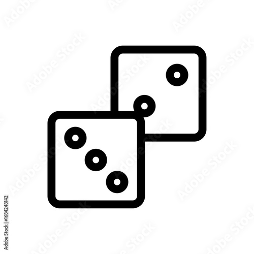 Dice Game Line Icon of Icebreaker Games Icon Set