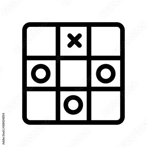 Tic-Tac-Toe Line Icon of Icebreaker Games Icon Set