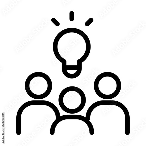 Group Brainstorming Line Icon of Group decision-making Apps Icon Set