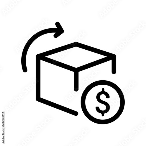 Refunded Package Line Icon of Product Return & Refund Flow (e-commerce UX) Icon Set