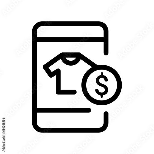 Mobile Return Request Line Icon of Product Return & Refund Flow (e-commerce UX) Icon Set