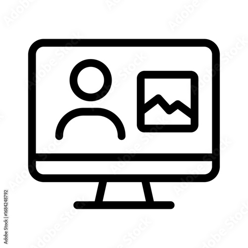 Portfolio Preview Line Icon of Freelancer Portfolio Tools & Builder UI Icon Set