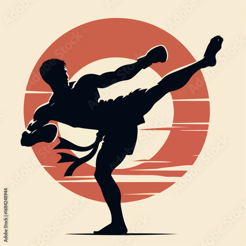 muay thai vector illustration