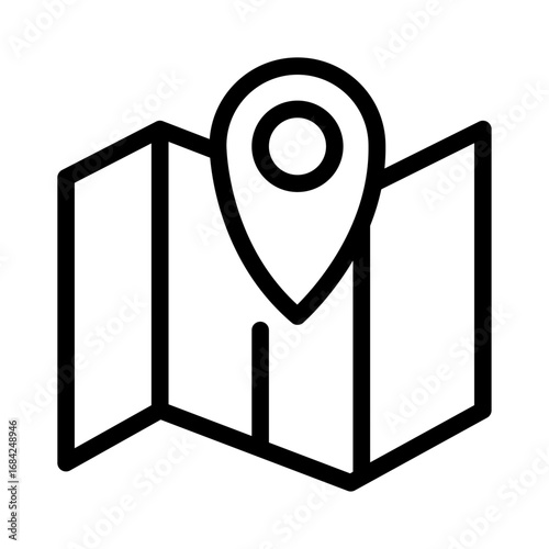 Regional Map Line Icon of Language Localization & Region Settings Icon Set