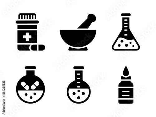 Pharmacy Compounding and Laboratory Medicine Icons

