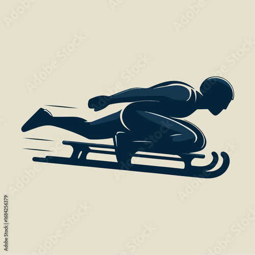 Bobsleigh player vector illustration