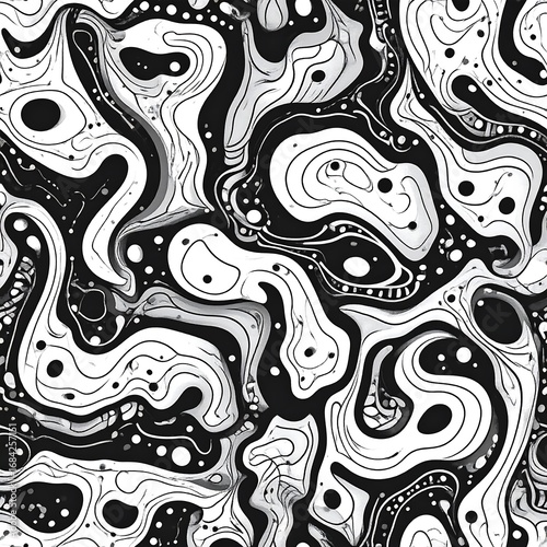 Abstract black and white marble pattern