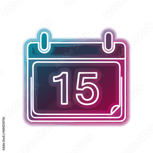 A neon-style calendar with a highlighted date, symbolizing important appointments, deadlines, or events