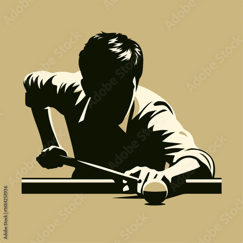 vector illustration of a snooker player
