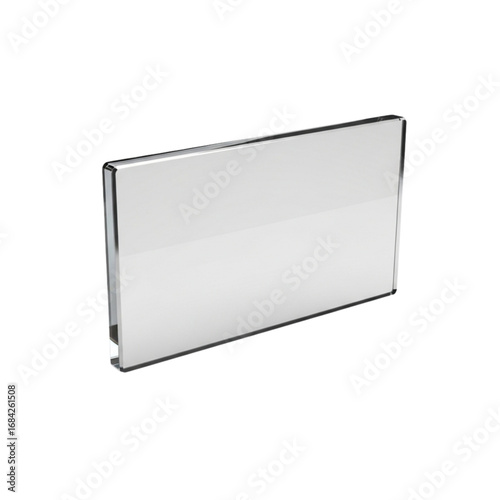 Modern, minimalist 3D glass plate, perfect for mockups, branding and personal or professional projects, isolated on a solid white background.