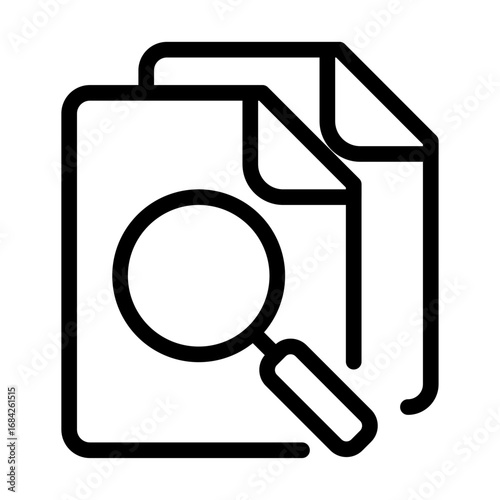 File Search & Review Line Icon of Digital File Hygiene & Cleanup Icon Set