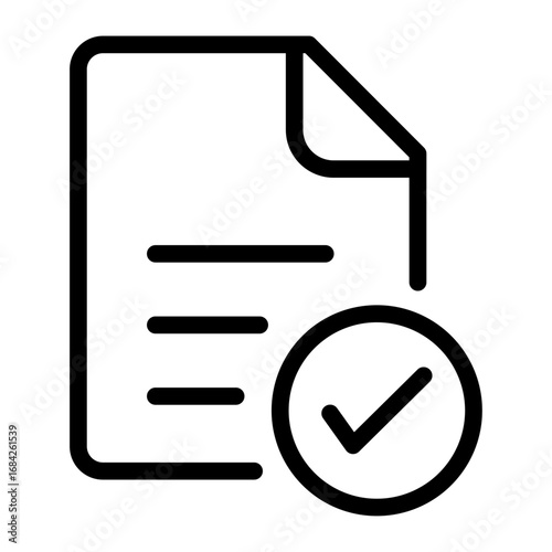 Verified File Line Icon of Digital File Hygiene & Cleanup Icon Set