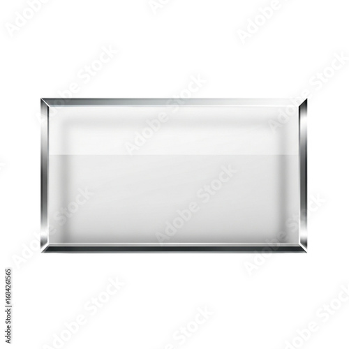 Modern, minimalist 3D glass plate, perfect for mockups, branding and personal or professional projects, isolated on a solid white background.