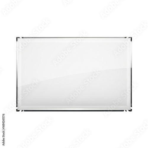 Modern, minimalist 3D glass plate, perfect for mockups, branding and personal or professional projects, isolated on a solid white background.