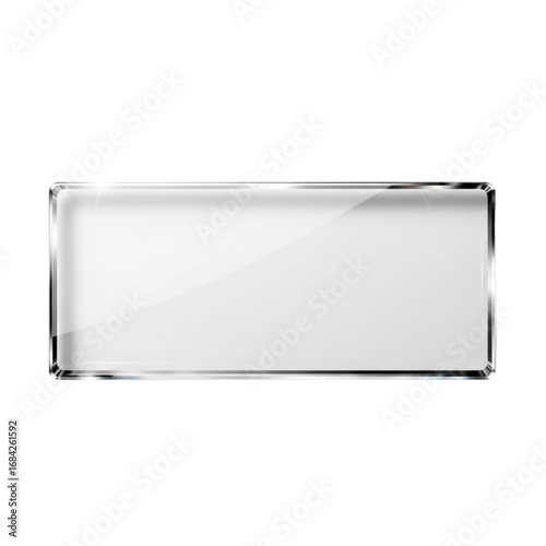 Modern, minimalist 3D glass plate, perfect for mockups, branding and personal or professional projects, isolated on a solid white background.