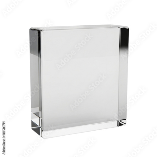 Modern, minimalist 3D glass plate, perfect for mockups, branding and personal or professional projects, isolated on a solid white background.