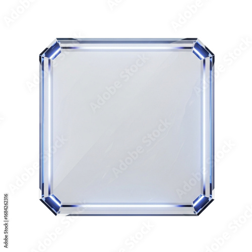 Modern, minimalist 3D glass plate, perfect for mockups, branding and personal or professional projects, isolated on a solid white background.