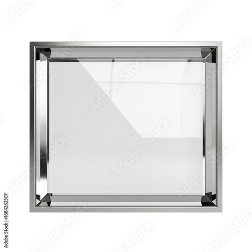 Modern, minimalist 3D glass plate, perfect for mockups, branding and personal or professional projects, isolated on a solid white background.