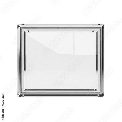 Modern, minimalist 3D glass plate, perfect for mockups, branding and personal or professional projects, isolated on a solid white background.