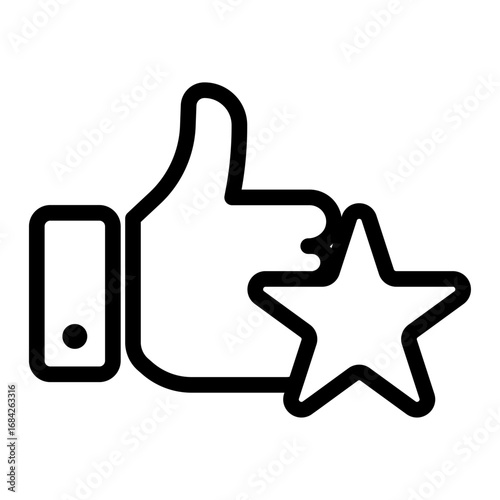 Like & Star Rating Line Icon of Audience Engagement Tools Icon Set
