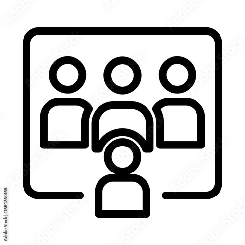 Audience Panel Line Icon of Audience Engagement Tools Icon Set