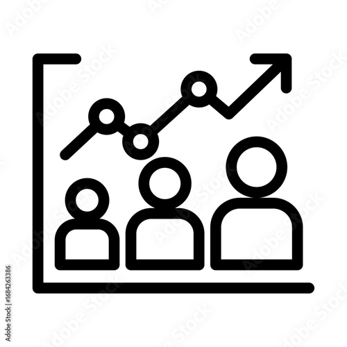 Engagement Analytics Line Icon of Audience Engagement Tools Icon Set