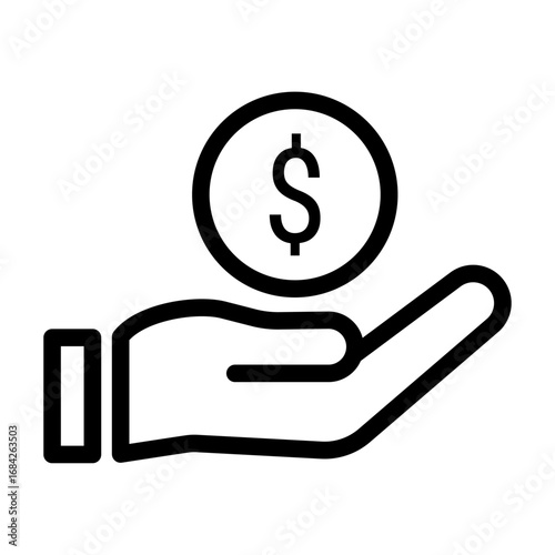 Donation Line Icon of Micro-payments & Tipping Icon Set
