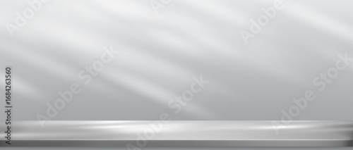 Realistic Grey background,Studio wall with shadow on podium for product display,Empty interior kitchen room with light on 3d beige floor,Backdrop background mockup scene blur sunlight gradient 