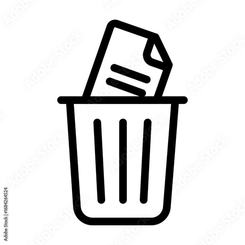 Trash Bin Line Icon of Digital Decluttering Tools Icon Set