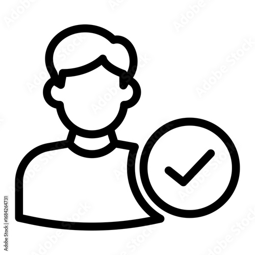 Verified Profile Line Icon of Solo Entrepreneurs Icon Set