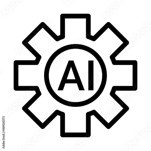 AI Coaching Line Icon of AI Interview Coaching Icon Set