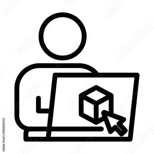 Remote Diagnostics Line Icon of Remote IT Support & Troubleshooting Icon Set