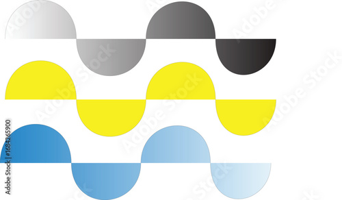Vibrant Semi-Circle Waves A Modern Graphic Design with Gradient Transitions