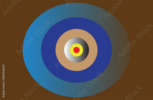 Concentric Circles of Color An Abstract Art Composition in Circular Form