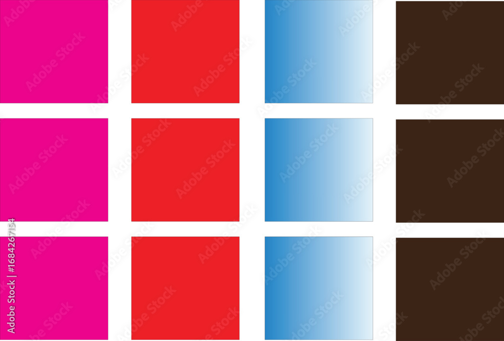 Fototapeta premium Grid of Solid Color and Gradient Squares magenta blue gradient